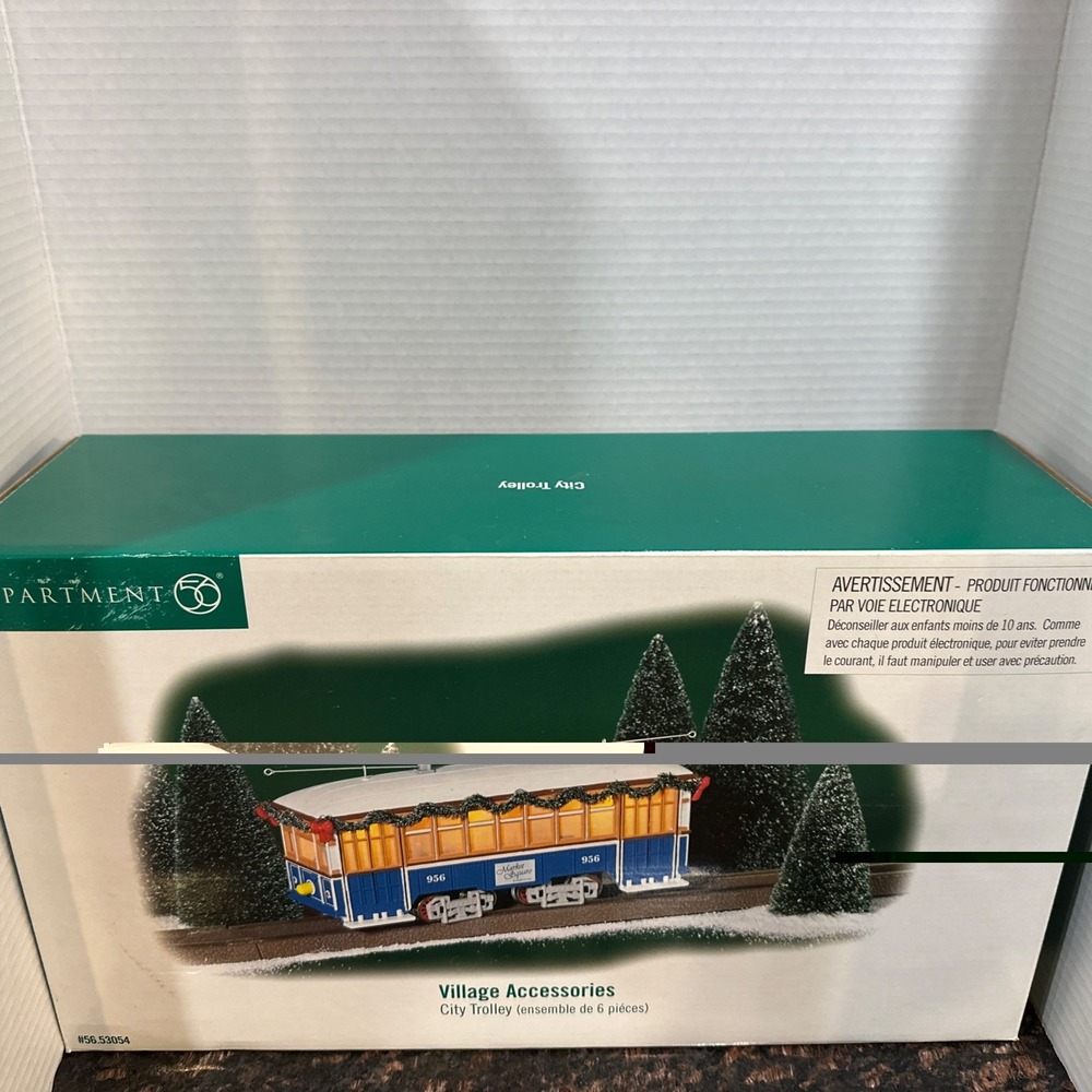 Dept 56 Snow Village City Trolley 56.53054 Lighted Accessory